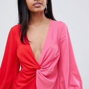 ASOS pink and red blouse
